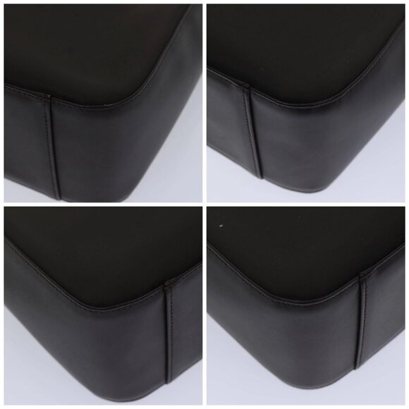 BURBERRY Hand Bag Nylon Leather Brown Silver Auth - Picture 16 of 16